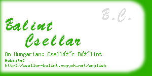 balint csellar business card